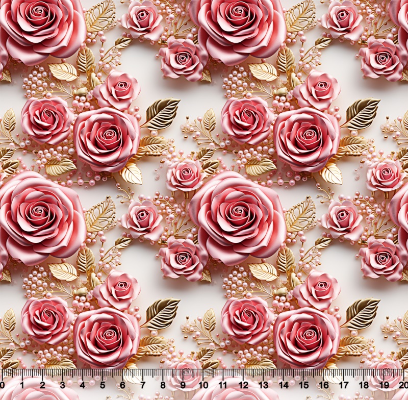 Sintético Doll Rosas e Pérolas 3D
