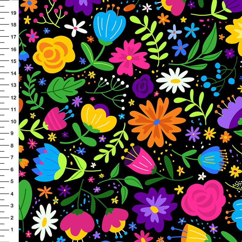 Sintético Doll Sarja Estampada Impermeável Floral Colorido Meia Tigela 9100e7309S 50cm x 1,36mt