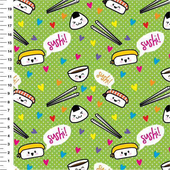 Sintético Doll Sushi Desenho 9100e1244 - Meia Tigela 50cm x 1,36mt