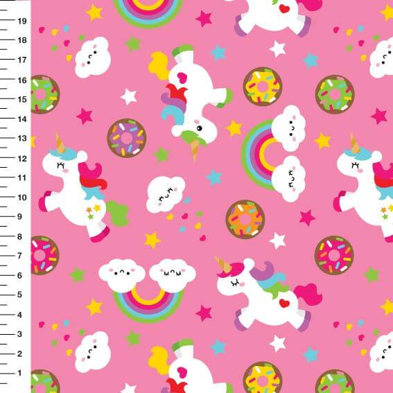 Sintético Doll Unicórnio Des 34850 Var 05 - Rosa 50cm x 1,36mt