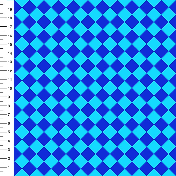 Sintético Doll Xadrez Diagonal Azul e Azul Claro - Meia Tigela 50cm x 1,36mt