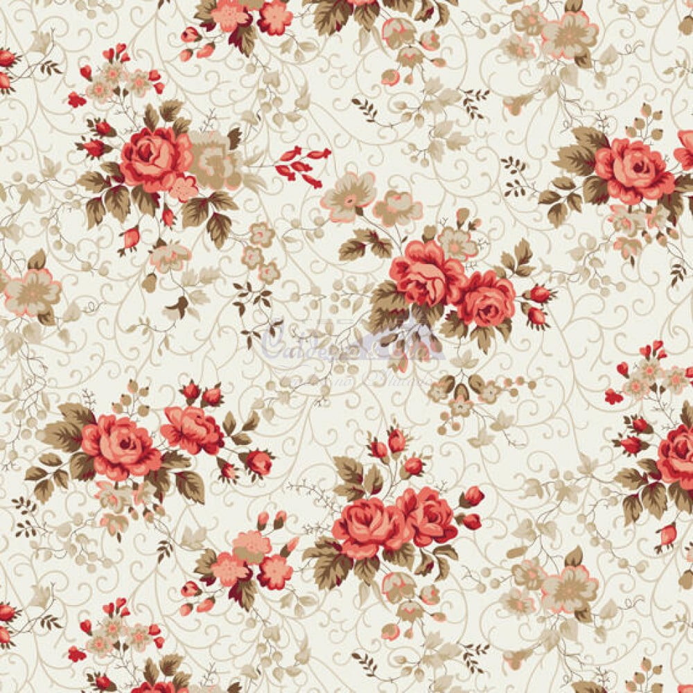 Floral Fernanda cor 10 (Coral)