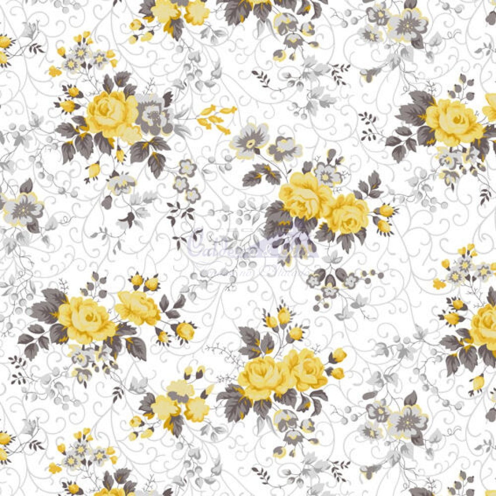 Floral Fernanda cor 17 (Amarelo)