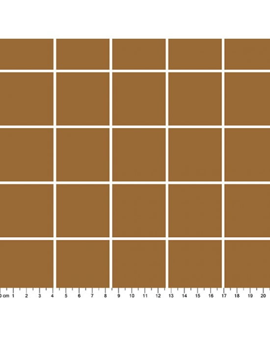 Tricoline Estampada Grid cor 15 (Caramelo c/ Branco) xadrez Ponto X Tecidos