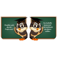 Necessarie Porta Moedas Dia dos Professores Corujá Quadro - Sintetico Doll
