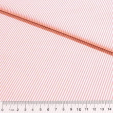 Tecido Tricoline Fio Tinto Listras P - Rosa BB - 100% Algodão