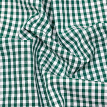 Tecido Tricoline Fio Tinto Xadrez M - Verde Bandeira - 100% Algodão