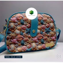 Painel Bolsa Marilene Estrela e Conchas do Mar Fundo Juta