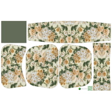 Painel Bolsa Marilene Floral Fundo Verde Água