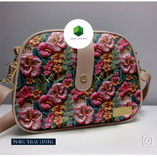 Painel Bolsa Marilene Flores Rosa Tricô