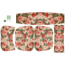 Painel Bolsa Marilene Rosas 3D Fundo Bege
