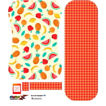 Painel Porta Marmita Lancheira Frutas - Sintético Doll Estampado