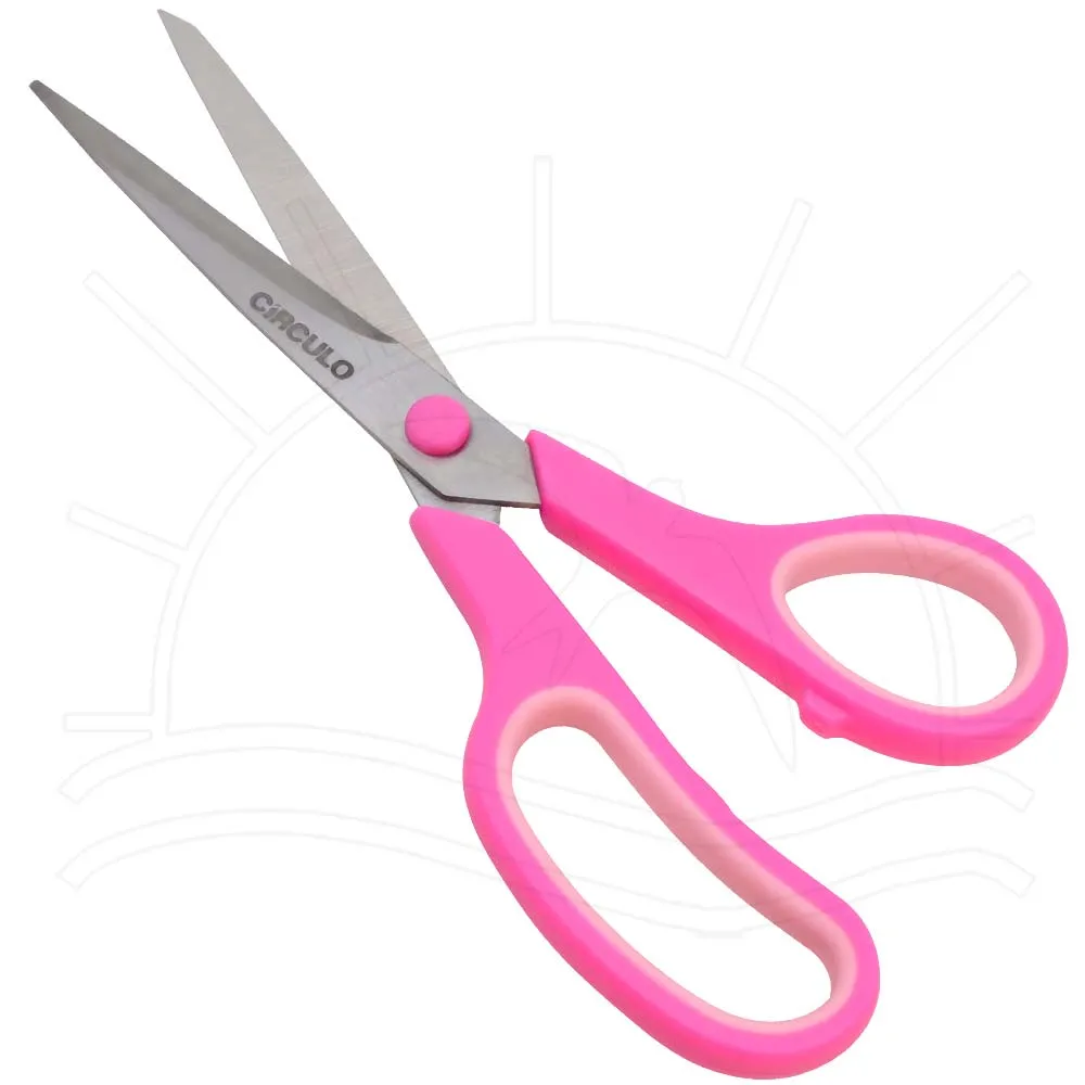 Tesoura Confort Círculo Rosa - 21,5 cm