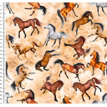 Tecido Sarja Impermeável Cavalos 9100e3370S