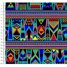 Tecido Sarja Impermeável Geometrico faixas Cores da Africa 9100e6651S
