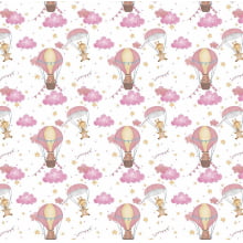 Girafa Paraquedas e Urso Balão Rosa - Sintético Doll