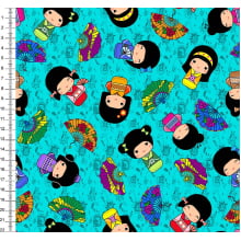 Kokeshi Digital Fundo Tiffany - Sintetico Doll Kokeshi Digital Fundo Tiffany - Sintetico Doll