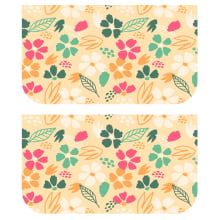 Necessarie Carteira Flores Fundo Amarelo - Sintético Doll