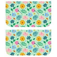 Necessarie Carteira Flores fundo verde claro - Sintético Doll
