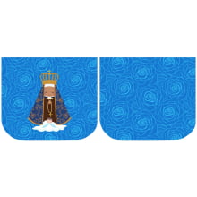 Necessarie Porta Moeda Nossa Senhora Fundo Flor Azul - Sintético Doll