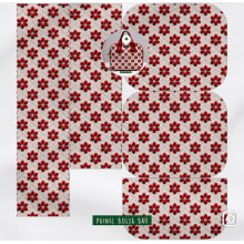 Painel Bolsa Baú Floral Crochê Vermelho