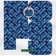 Painel Bolsa Baú Geometrico Azul