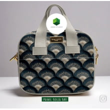 Painel Bolsa Baú Leque Floral Fundo Preto