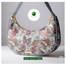 Painel Bolsa Canoa Borboletas e Flores