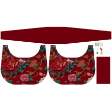 Painel Bolsa Canoa Flores fundo Vermelho