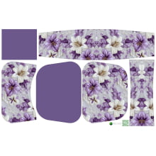 Painel Bolsa Marilene Floral Lilás com Fundo Liso