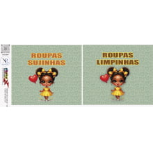 Painel Limpinho e Sujinho Menina Maya - Sintético Doll by Neia Rocha