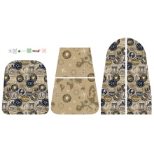Painel Mochila 2 Bolsos Estampa Viagem Bege - Sintético Doll
