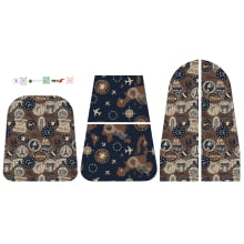 Painel Mochila 2 Bolsos Estampa Viagem Marinho - Sintético Doll