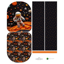 Painel Mochila Média Astronauta - Sintético Doll Estampado