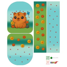 Painel Mochila Média Capivara Baby - Sintético Doll Estampado