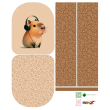 Painel Mochila Média Capivara Bege - Sintético Doll Estampado