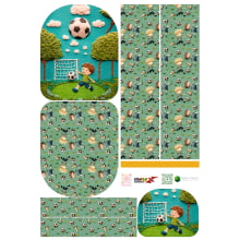 Painel Mochila Média Futebol com Bolso - Dzen Sintético Doll Estampado
