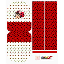 Painel Mochila Média Joaninha Vermelho - Sintético Doll Estampado