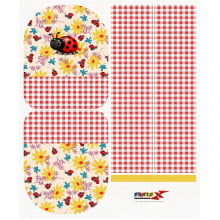 Painel Mochila Média Joaninha Xadrez - Sintético Doll Estampado