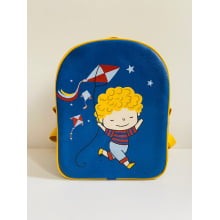 Painel Mochila Média Pipa Menino Fundo Azul - Sintético Doll Estampado