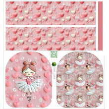 Painel Mochila Mini Bailarina Fundo Rosa - Ponto X Tecidos Doll Estampado
