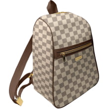 Painel Mochila Paris Xadrez Bege