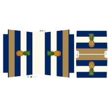 Painel Sintético Doll Kit Praia Marinho e Bege Abacaxi Painel Sintético Doll Kit Praia Marinho e Bege Abacaxi