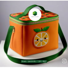 Painel Sintético Doll Lancheira Cute Fruit Laranja