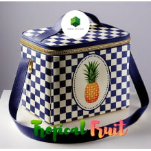 Painel Sintético Doll Lancheira Fruit Marinho Abacaxi