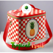 Painel Sintético Doll Lancheira Fruit Vermelho Abacaxi