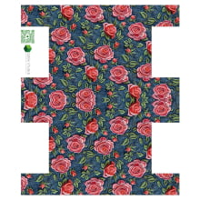 Painel Sintético Doll Necessarie Rosas Fundos Jeans