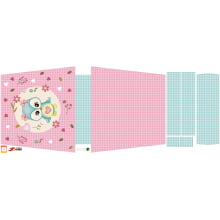 Painel Totebag Coruja Rosa detalhes Verde