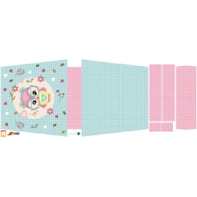 Painel Totebag Coruja Verde destalhes Rosa