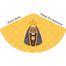 Porta Terço Nossa Senhora Aparecida Dundo Amarelo - Sintético Doll